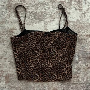 Edikted Leopard Print Cami in Brown and Black
